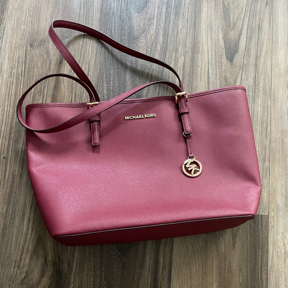 Michael Kors Wine Red Tote Bag